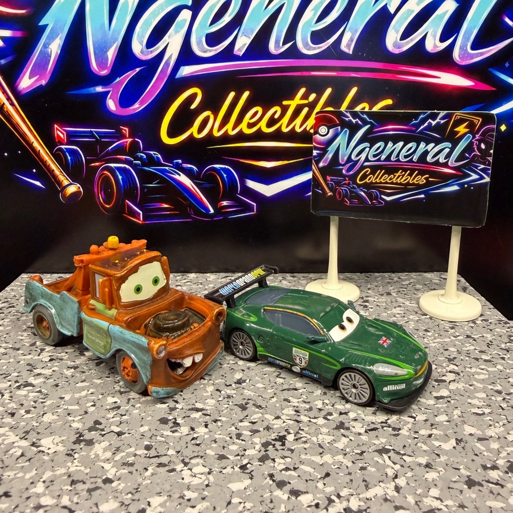 Disney Pixar Cars Diecast Lot Tow Mater and Nigel Gearsley World Grand Prix 1:55